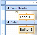 Command button in a tabular layout