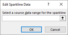 Enter a source data range in the Edit Sparkline Data dialog box.