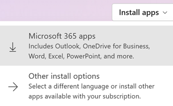 Install apps at Microsoft365.com