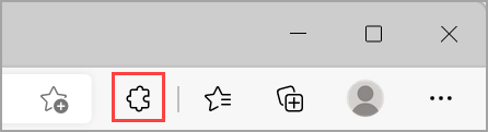 Manage extensions from the Microsoft Edge browser bar.