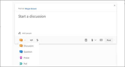 select the Discussion icon to start a discussion