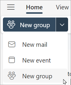 From the ribbon, select new group > new group