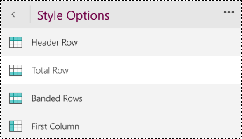Add a header row in a table.