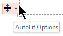 The AutoFit Options tool appears when a placeholder is filled with text