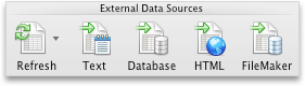 Data tab, External Data Sources group