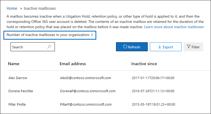 Manage inactive mailboxes in Office 365 - Office 365