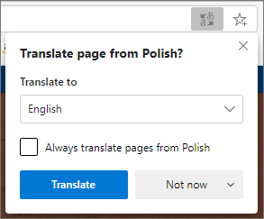 browser's translator in Edge