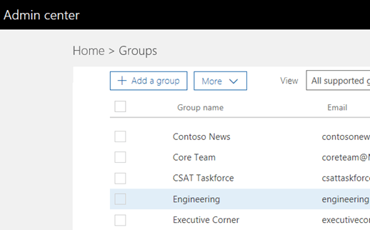 Select the group you want to manage from this central list of your groups