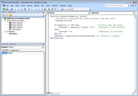 comments in the discount function