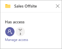 Manage access panel