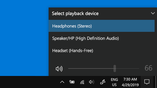 Select Bluetooth playback device