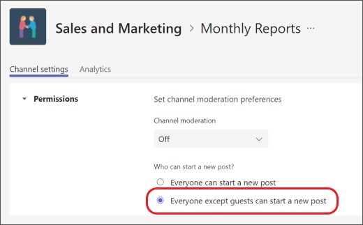 channel moderation exclude guests