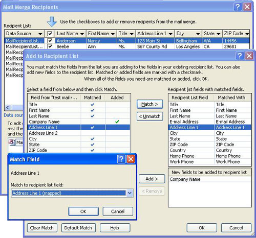 Image of Add to recipient list dialog box