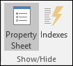 Show/Hide group on the Design tab in Access