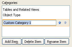A new custom category in the Navigation Pane