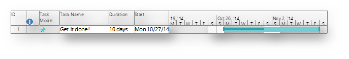 Gantt bar with 50 percent progress