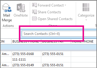 Click Search Contacts on the People tab