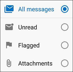 Select how you'd like to filter your messages