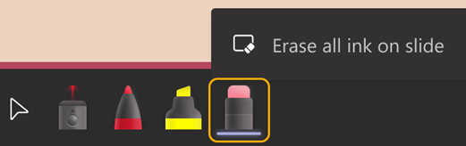Eraser tool is fifth one after 3 dots
