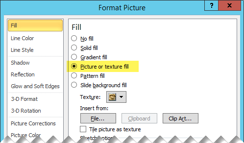 The Format Picture dialog box