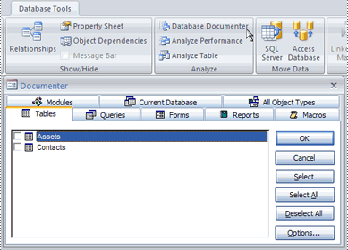 Using the Database Documenter