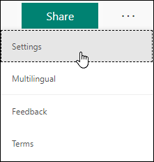 Settings for forms