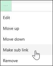 Make a link a sub link in the left-hand menu