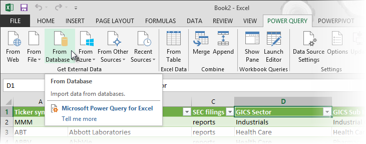 power query excel 2013