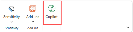 Copilot in Excel icon on the ribbon.