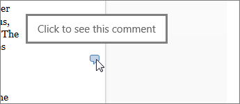 Image of comment balloon in Word Online