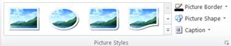 Picture Styles group from the Picture Tools tab in Publisher 2010