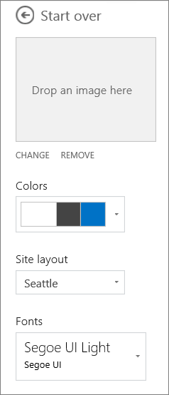 Customize the selected theme