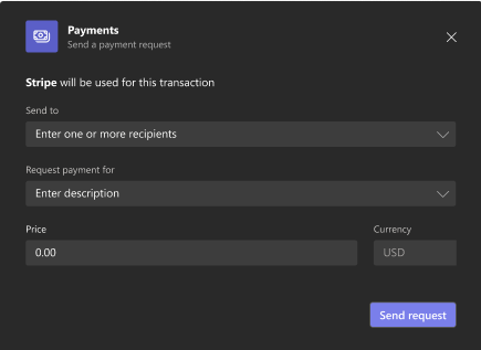 Payment request form
