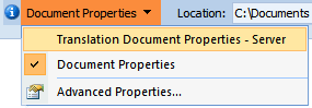 Options on the Document Information Panel