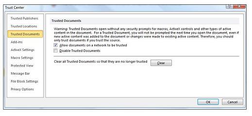 excel 2013 disable protected view registry