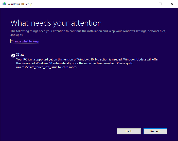 Windows 10, version 1809 dialog