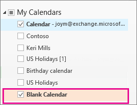 Check the box next to the calendar you just created