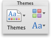 Excel Home tab, Themes group