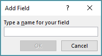 Use the Add Field dialog box to add custom fields to your mail merge list