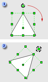 Rotating a shape with the Rotation tool