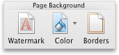 Layout tab, Page Background group