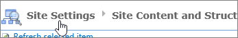 To return to your site, click Site Settings in the breadcrumbs, then navigate to the location you want.
