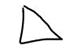 A ink drawing of a right triangle