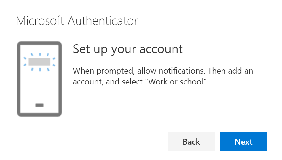 Set up the authenticator app page