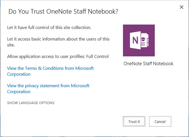 Do you trust OneNote Class Notebook Creator