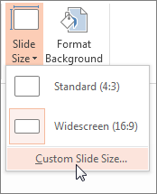 Click Custom Slide Size