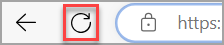 The Refresh icon in Microsoft Edge.
