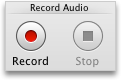 Notebook Layout View, Audio Notes tab, Record Audio group