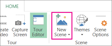 New Scene button on the Home tab