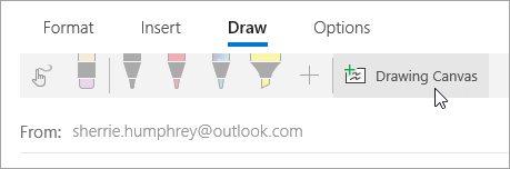 A screenshot of the Drawing Canvas button